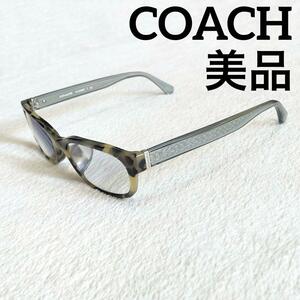R-648 美品 コーチ COACH メガネ 眼鏡 シグネチャー 5357 ブラック ブラウン 総柄 ケース付き メンズ レディース ユニセックス 