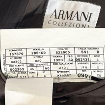 R-711 美品 ARMANI COLLEZIONI アルマーニコレツォーニ スーツ セットアップ XLサイズ 54サイズ 黒 ブラック ストライプ シングル _画像7
