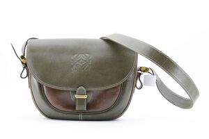 1円 美品 LOEWE ヴィンテージ　ロエベ　アナグラム　レザー　ショルダーバッグ　斜めかけ　ロゴ　2トーン　バイカラー　23-7512