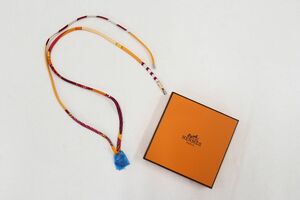 【送料無料】未使用品　HERMES　エルメス トゥールビヨン ネックレス ペンダント ホースモチーフ 絹 オレンジ　20-2576