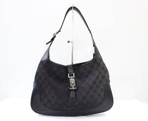 1円都　GUCCI　グッチ　GGキャンバス　レザー　ジャッキー　ハンドバッグ　肩掛け　ショルダーバッグ　001.3306　23-7335