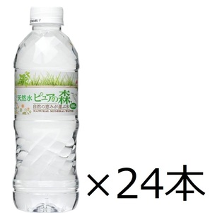 【送料込み】天然水　ピュアの森　500ml × 24本 ラベルレス/ラベルあり　ナチュラルミネラルウォーター　採水地：岐阜関市　消費期限25年