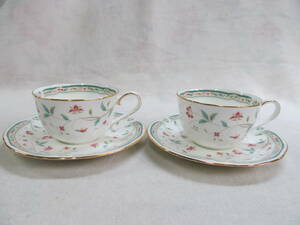 Noritake ノリタケ 花更紗 HANA SARASA 4409 花柄 金彩 カップ＆ソーサー 2客セット 