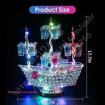 ☆未使用☆ LEDグラスホルダー ボート型 ライトイリュージョン パーティー 7色LEDライト 芸術的 センス 個性 充電式 美しい輝き 造形_画像4