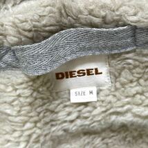 【ずっしり肉厚】真冬の極上品 極美品 DIESEL ディーゼル 裏ボアジャケット パーカー スウェット L相当 グレー 保温性抜群 希少品 メンズ_画像9