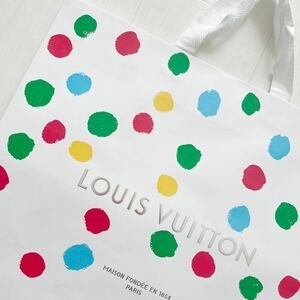 未使用品 ルイ・ヴィトン LOUIS VUITTON草間彌生 YAYOI KUSAMAコラボ 紙袋 ショッパー ショップ袋 ペィンティッドドッド 入手困難 ホワイト