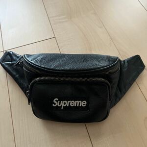 17SS Supreme Leather Waist Bag シュプリーム レザー ウエストバッグ BLACK 黒 ブラック