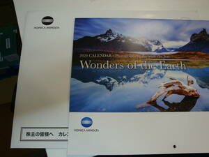 未使用☆壁掛けカレンダー コニカミノルタ 2024年 R6年 KONICA MINOLTA Wonders of the Earth☆風景☆送185円～