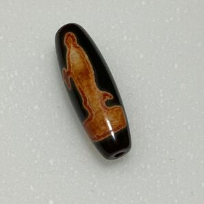 黒鳶紅紋天珠 観音天珠 38.0mm × 12.1mm