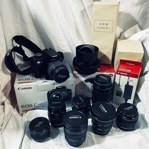 ●Canon EOS Digital N EF-S 18-55 II USM Kit レンズ色々リングライトストロボお楽しみセット・中古現状渡し★