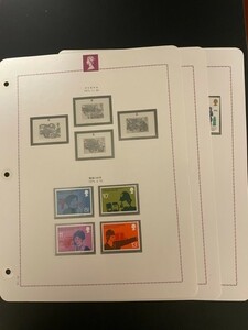 イギリス切手　1976年記念切手　リーフ3枚に収納(一部欠け)　未使用　＃727