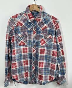 貴重 TMT ティーエムティー【初販】インディゴ チェック シャツ S サイズ INDIGO CHECK PRINT SHIRT