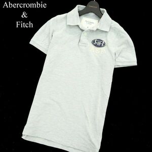 Abercrombie&Fitch アバクロンビー＆フィッチ 春夏 ロゴ刺繍★ ワッペン 半袖 ポロシャツ Sz.S　メンズ グレー　A2T09013_8#A