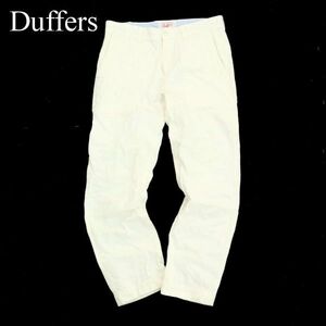 Duffer ダファー 春夏 植物柄 ジャガード総柄★ ストレート トラウザーズ パンツ Sz.M　メンズ 白　A2B03861_8#P