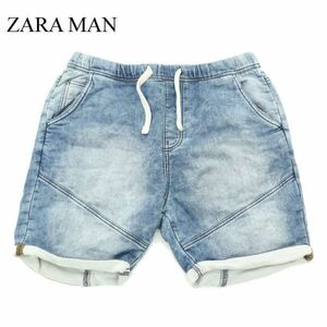 ZARA MAN ザラ マン 春夏 USED加工★ イージー スウェット ソフト デニム ショート パンツ ジーンズ Sz.31　メンズ　A3B03106_6#P