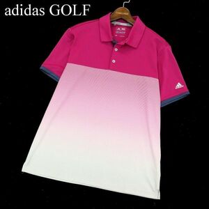 adidas GOLF アディダス ゴルフ 春夏 climacool 吸汗速乾★ グラデーション ボーダー切替 半袖 ポロシャツ Sz.L/G　メンズ　A3T03792_4#A