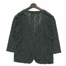 MR.OLIVE ミスターオリーブ 春夏 麻 リネン&コットン★ 7分袖 ニット カーディガン Sz.S　メンズ グレー 日本製　A3T03132_3#J_画像4