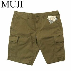 【新品 未使用】 MUJI 無印良品 春夏 オーガニック コットン チノ カーゴ ショート パンツ Sz.XL　メンズ 大きいサイズ　A3B03058_6#P