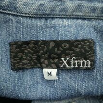 Xfrm トランスフォーム 春夏 USED加工★ 7分袖 デニム ワーク シャツ Sz.M　メンズ　A3T04970_5#A_画像5