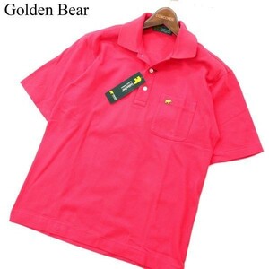 【新品 未使用】 Golden Bear ゴールデンベア 春夏 ベア刺繍★ 鹿の子 半袖 ポロシャツ Sz.S　メンズ　A2T08440_7#A