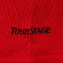 TOURSTAGE ツアーステージ 春夏 ロゴ刺繍★ 半袖 ポロシャツ Sz.M　メンズ ゴルフ 赤　A2T09273_8#D_画像3