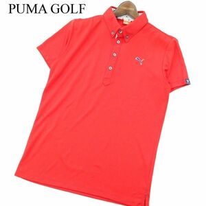 PUMA GOLF プーマ ゴルフ 春夏 ロゴ刺繍 ストレッチ★ 半袖 ボタンダウン ポロシャツ Sz.L　メンズ　A3T05852_5#A