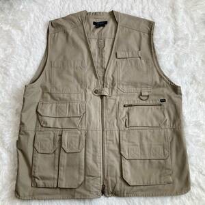 美品　5.11 Tactical タクティカル　5.11 XL ミリタリーベスト　フィッシングベスト ベージュ ハンティングベスト アウトドア 