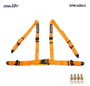 **[48%OFF!!] racing 4 -point type seat belt Harness for competition drift circuit running . orange **