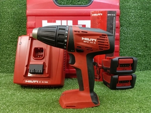 中古 HILTI ヒルティ 14.4v 充電式ドリルドライバー 1.4Ahバッテリー 2個 充電器 SFC14-A