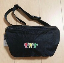 新品 Keith Haring キースヘリング ウエストバッグ ヒップバッグ ボディバッグ ウエストポーチ ブラック 黒 _画像1