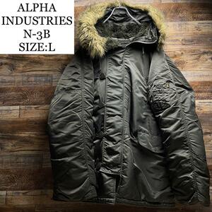 ALPHA INDUSTRIES アルファインダストリーズ N3-B フライトジャケット 緑 カーキ オリーブ グリーン n3b 古着 ミリタリー l オーバーサイズ