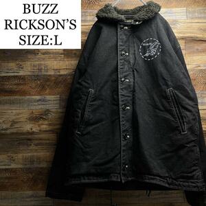 BUZZ RICKSON'S バズリクソンズ N-1 ブラックデニム デッキジャケット ミリタリージャケット l 黒 n1 メンズ 古着 ステンシル buzzricksons
