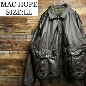 MAC HOPE マックホープ A-2型 フライトジャケット レザージャケット 茶色 ブラウン 本革 a2 古着 メンズ オーバーサイズ ビッグサイズ