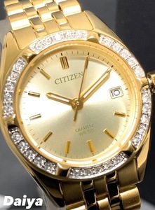 新品 シチズン CITIZEN 正規品 腕時計 レディース 女性 アナログ腕時計 クオーツ ゴールド カレンダー 防水 プレゼント EU6062-50P