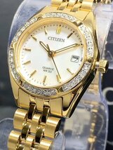 新品 腕時計 正規品 シチズン CITIZEN レディース クオーツ アナログ腕時計 ステンレス 防水 カレンダー シンプル ゴールド プレゼント_画像2