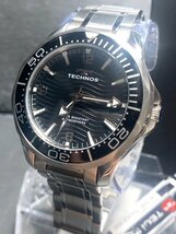新品 TECHNOS テクノス 腕時計 正規品 アナログ腕時計 クオーツ カレンダー 10気圧防水 ステンレス シンプル ブラック シルバー メンズ_画像4
