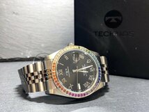 新品 腕時計 正規品 TECHNOS テクノス クオーツ アナログ腕時計 ステンレス 3気圧防水 カレンダー シルバー ブラック メンズ プレゼント_画像7