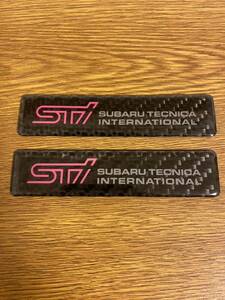 【2枚セット】SUBARU スバル STI カーボンエンブレム オーナメント
