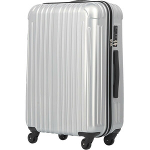 【訳あり品】 スーツケース 中型 軽量 キャリーバッグ 旅行 おしゃれ TY001 シルバー ファスナータイプ Mサイズ TSA（W) [005]