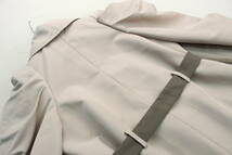 12-605 新品 リボンベルト付きパワショルボリューム袖コート グレージュ×カーキMサイズ_画像8