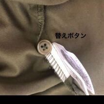 (770) ロング　長袖　ワンピース　シャツ　Aライン　カーキ Ｌサイズ_画像6