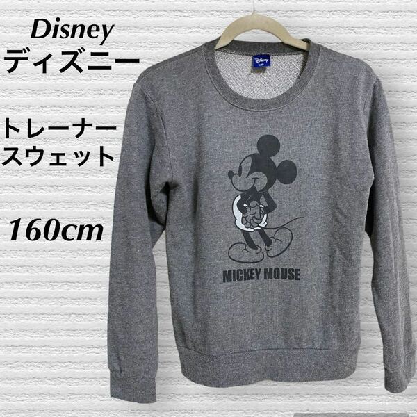 (1) Disney ディズニー　ミッキーマウス　トレーナー　　スウェット　グレー　160cm