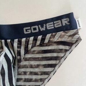 gowear Vシェイプビキニ SOFT メンズビキニ M グレーボーダー ビキニブリーフ スーパーローライズ メンズインナー 男性ビキニの画像2