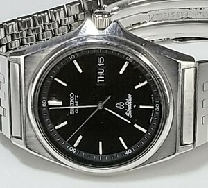 腕時計 SEIKO Silver Wave QUARTZ 5933-701A ブラック盤 純正バンド 電池交換済