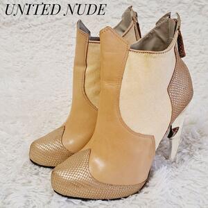 UNITED NUDE ユナイテッドヌード 激レアULTRA Shadow Bootie 定価60,900円 ULTRA シャドウブーティ 限定生産 本革レザー ショートブーツ