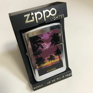 ZIPPO ISLAND OF GUAM.U.S.A. トワイライト 夕暮れ リゾートアイランド グアム島 オイルライター ジッポー 廃版激レア 石付き