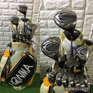 超豪華☆ホンマ HONMA Be ZEAL等 男性用ゴルフクラブ オールホンマセット ホンマ製 高級キャディバッグ付