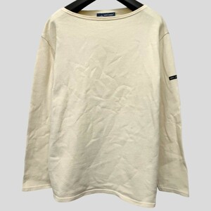 SAINT JAMES /セントジェームス 長袖 COTTON バスクシャツ / カットソー S-M メンズ トップス アイボリー フランス製 I-3298