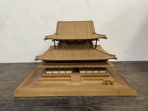 大迫力！ 完成品 木製 法隆寺 金堂 1/50 スケール 模型