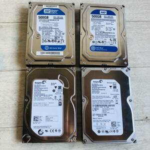 ■Western/Seagate 3.5インチ SATA 内蔵ハードディスク 500GBx3 320GBx1 4点 セット データ消去済み 正常判定■サ2